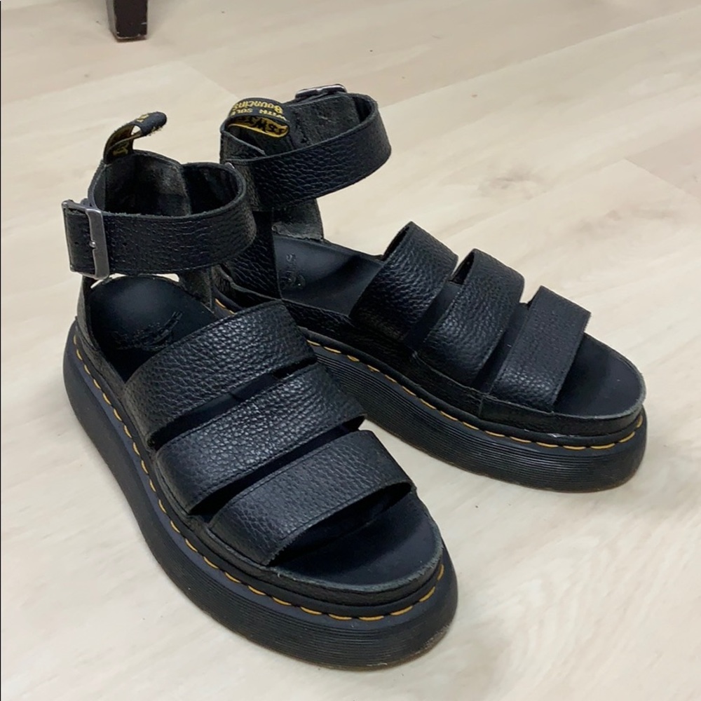 DrMartens ClarissaII black leather platform sandal